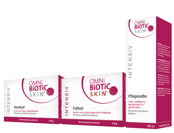 OMNi-BiOTiC SKiN® - die probiotische Hautpflege: Hautbad, Fußbad und Pflegesalbe