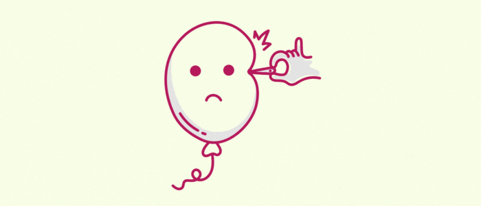 Blähbauch ohne Blähungen: ein Luftballon zerplatzt