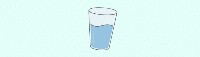 Un vaso de agua.