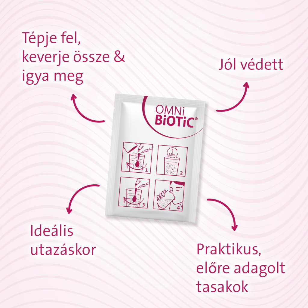 omni-biotic, probiotikum, tasak, por formula, puffadás ellen